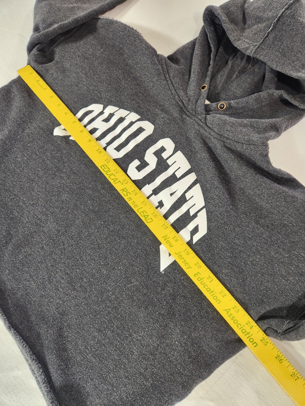 '47 Women's Ohio State Gray Fleece Pullover Hoodie Cropped Sweatshirt Size Large - Picture 4 of 9